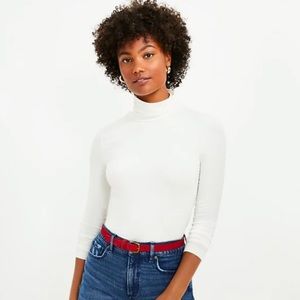 NWT Loft White Petite Long Sleeve Turtleneck